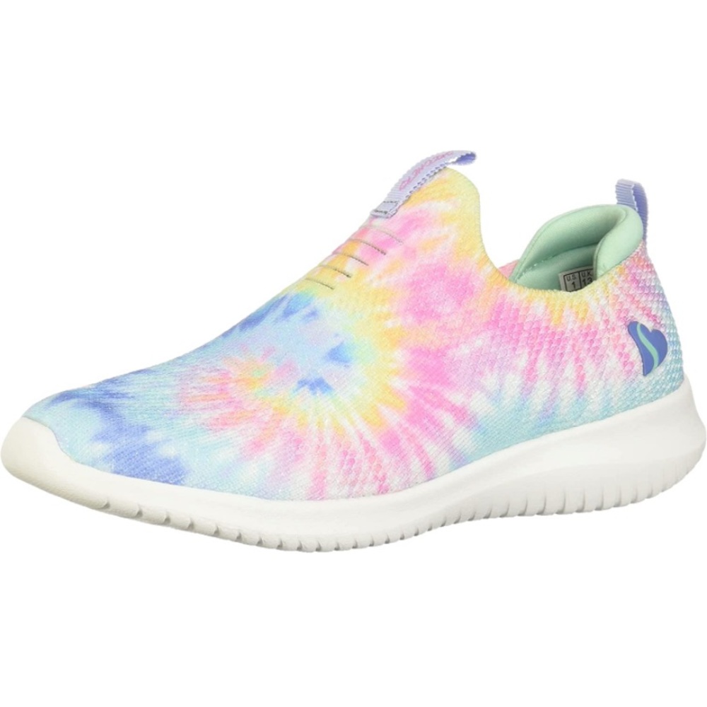Skechers Unisex-Child Ultra-Flex Groovin Vibes Rainbow Tie Dye Sneaker sz Y4 NWT